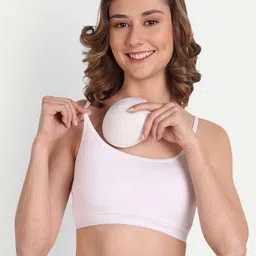 BLAZON Full Coverage Non Padded Stretchable Cotton Camisole Sports Bra - All Day Comfort image 3