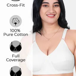 KOMLI Pack Of 2 Full Coverage Non Padded Pure Cotton Minimizer Bras With All Day Comfort image 4