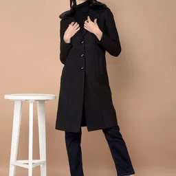 Crimsoune Club Notched Lapel Knee-Length Overcoat-image-15