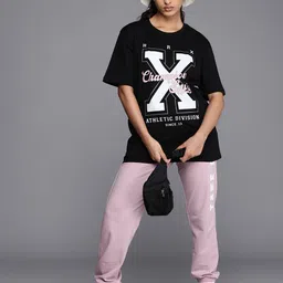 HRX by Hrithik Roshan Typography Printed Drop-Shoulder Sleeves Pure Cotton T-shirt image 5