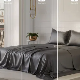 Stoa Paris Date Night Grey 300 TC King Bedsheet with 2 Pillow Covers image 5