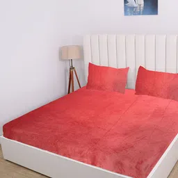 RD TREND Orange 210 TC King Bedsheet with 2 Pillow Covers-picture-32