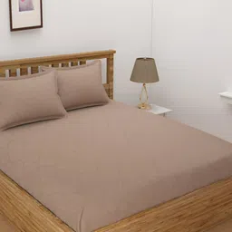 Bromwick Brown Ethnic Motifs Cotton 210 TC Fitted Crib Bedsheet With 2 Pillow Covers-image-27