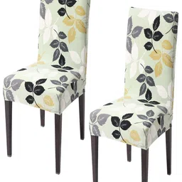HOKIPO 2 Pieces Green Printed Stretchable Chair Covers-image-77