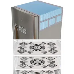 Dakshya Industries Blue & Black 6 Pieces Printed Refrigerator Covers-image-90