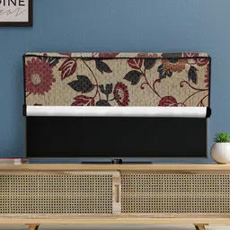 DREAM CARE Red & Beige Printed Waterproof LED TV Cover 49 Inch-image-5