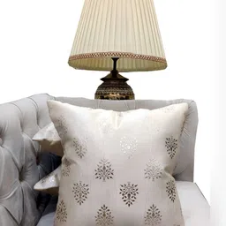 Good Vibes Cream & Beige 3 Pieces Floral Textured Square Cushion Covers image 1