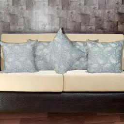 Texstylers Green & White 5 Pieces Square Cushion Covers-image-83