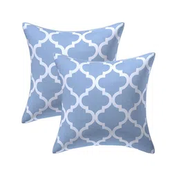 Texstylers Blue 2 Pieces Geometric Cotton Square Cushion Covers-image-92