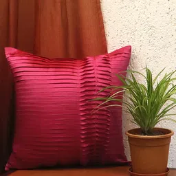 ZEBA Purple Self Design Square Cushion Cover image 1