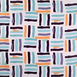 RD TREND White & Blue Geometric Cotton 210 TC King Bedsheet With 2 Pillow Covers image 5