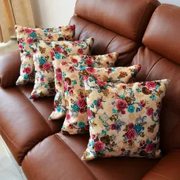 Tranquil square Set Of 5 Floral Cotton Square Cushion Covers image 2