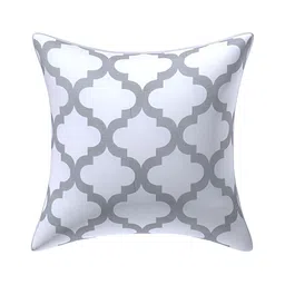 Texstylers Grey 2 Pieces Cotton Geometric Square Cushion Covers image 3