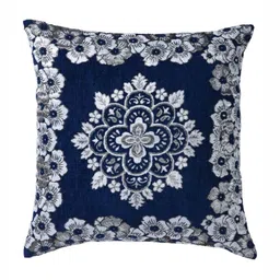 Aura Blue & White 5 Pieces Floral Printed Square Cushion Covers image 3