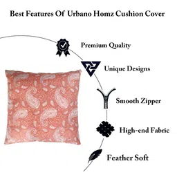 Texstylers Pink 5 Pieces Printed Cotton Square Reversible Cushion Covers image 4