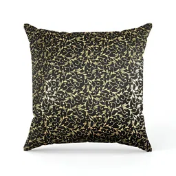 BIGGER FISH Black & Gold Toned  5 Pieces Floral Velvet Square Cushion Covers image 2