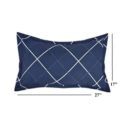 RRC Blue & White Geometric 144 TC Single Bedsheet with 1 Pillow Covers image 3