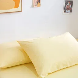 JC HOME Yellow Queen Bedsheet with 2 Pillow Covers image 2