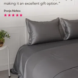 Stoa Paris Date Night Grey 300 TC King Bedsheet with 2 Pillow Covers image 4
