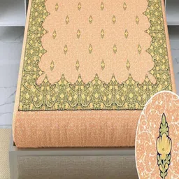 Qfab Orange Geometric 350 TC King Bedsheet with 2 Pillow Covers image 3