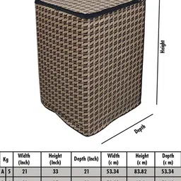 DREAM CARE Brown Printed Waterproof and Dustproof Washing Machine Cover Top Load image 2