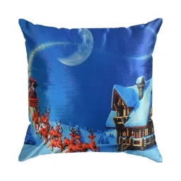 BIGGER FISH Blue 5 Pieces Graphic Printed Square Cushion Covers image 2