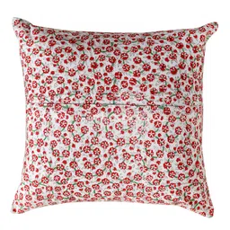 HANDICRAFT PALACE White & Red Set of 2 Square Cushion Covers image 4