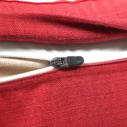 ZEBA Red & White Ethnic Embroidered Square Cushion Cover image 4