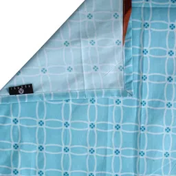 Arrabi Blue & Pink Geometric 300 TC King Bedsheet with 2 Pillow Covers image 3