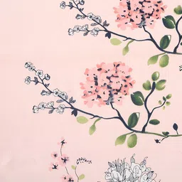 SWAYAM Pink Floral Fitted 180 TC Cotton Bedsheet with 2 Pillow Covers image 2