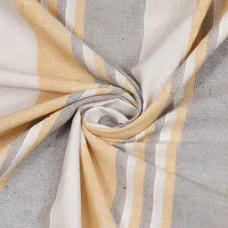 Homez Sparrow Grey & White Striped Cotton 210 TC King Bedsheet image 3