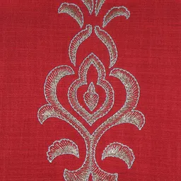 ZEBA Red & White Ethnic Embroidered Square Cushion Cover image 2