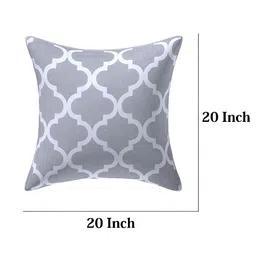Texstylers Grey & White 5 Pieces Printed Cotton Square Reversible Cushion Covers image 2