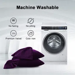 Pum Pum Purple Set of 2 Velvet Square Cushion Covers image 2