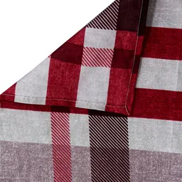 Arrabi Grey & Maroon Geometric 300 TC 1 King Bedsheet & 2 Pillow Covers image 3