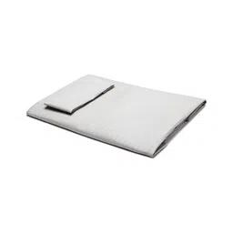 Bromwick Grey& Off White Striped Cotton 210 TC Single Bedsheet with 1 Pillow Cover image 2