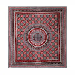 Wayne Martin Grey Red Floral Cotton 210 TC Queen Bedsheet with 2 Pillow Covers image 5