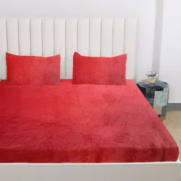 RD TREND Orange 210 TC King Bedsheet with 2 Pillow Covers image 5