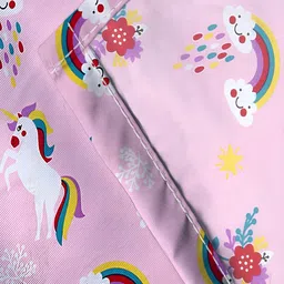 Aura Pink & White Cartoon Characters Fitted 180 TC Queen Bedsheet with 2 Pillow Covers image 2