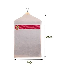 atorakushon Set Of 18 Off-White & Red Cotton Hanging Saree Covers image 4