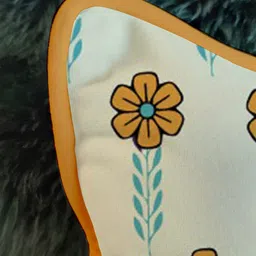 STITCHNEST Blue & Cream-Coloured Set of 5 Floral Velvet Square Cushion Covers image 5