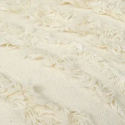 HOMADORN Off White 2 Pieces Striped Square Cotton Cushion Covers image 5