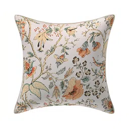 Texstylers Mustard Yellow & Beige 2 Pieces Printed Reversible Cotton Square Cushion Covers image 4