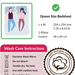 MAYFAIR HOMES LONDON Pink 120 TC King Bedsheet with 2 Pillow Covers image 4