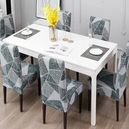 HOKIPO 6 Pieces Stretchable Elastic Table Chair Covers image 3