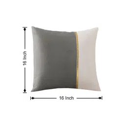 AEROHAVEN Grey & White 2 Pieces Colourblocked Reversible Square Cushion Covers image 4