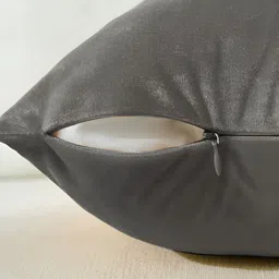 AEROHAVEN Grey & White 2 Pieces Colourblocked Reversible Square Cushion Covers image 2