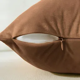 AEROHAVEN Brown & White 2 Pieces Colourblocked Reversible Square Cushion Covers image 5