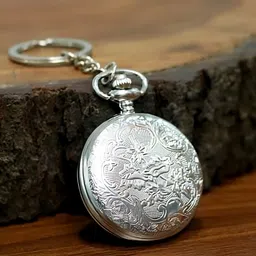 Tiny Tim Antique Pocket-Watch Naruto Theme Akatsuki Print On Dial Car Bike Key Chain Best Gift for Men, Women & Anime Fans on Special Occasions Crome Metal Pocket Watch Chain image 4