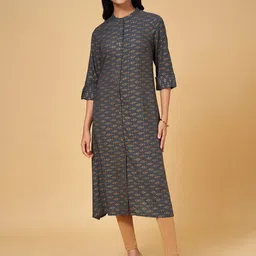 YU by Pantaloons Women Ethnic Motif Printed Roll-Up Sleeves A-line Kurta image 1